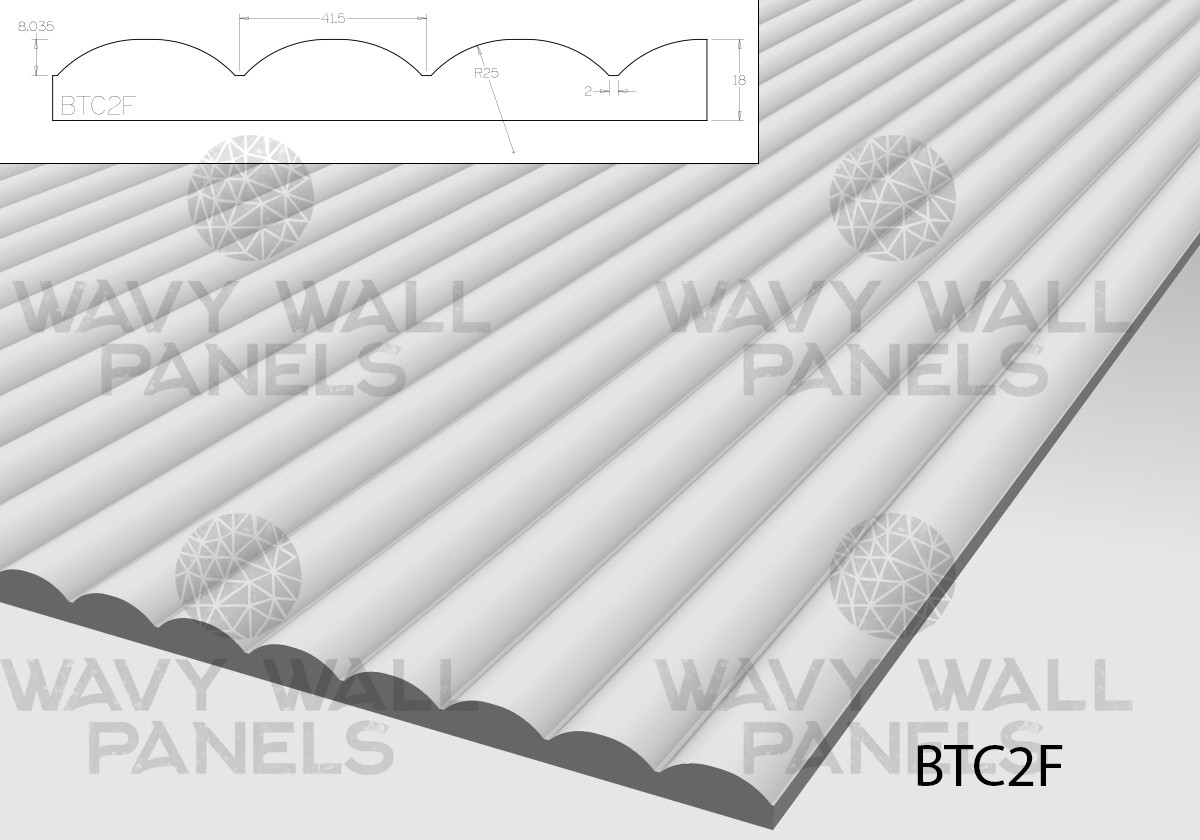 BTC2F Convex Fluted Wall Panel 2.4m x 1.203