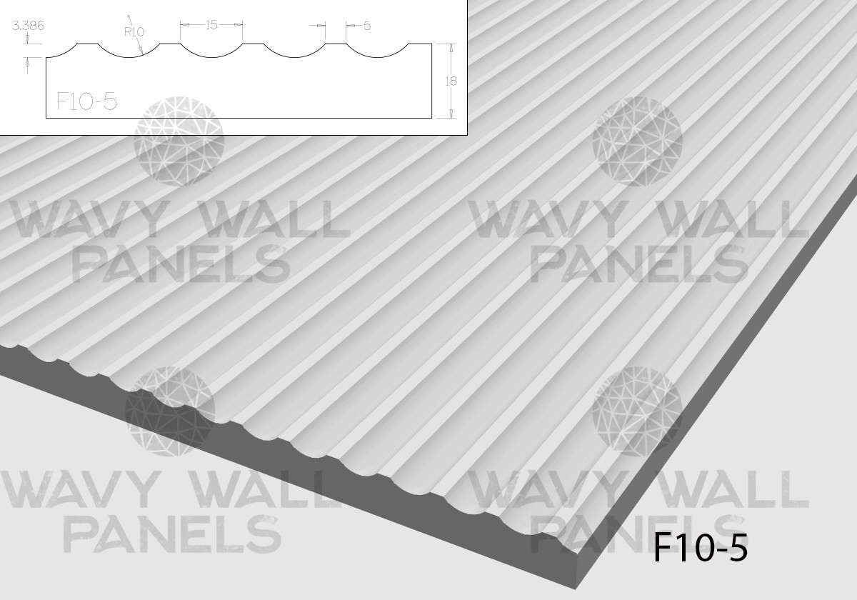 F10-5 Concave Fluted Wall Panel 2.4m x 1.2m