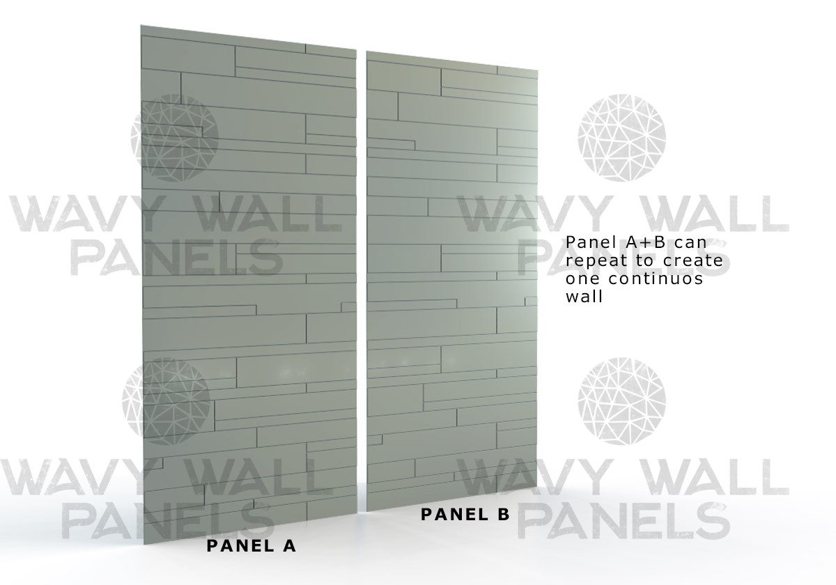 Random Slats V-Groove Wall Panel 2.4m x 1.2m