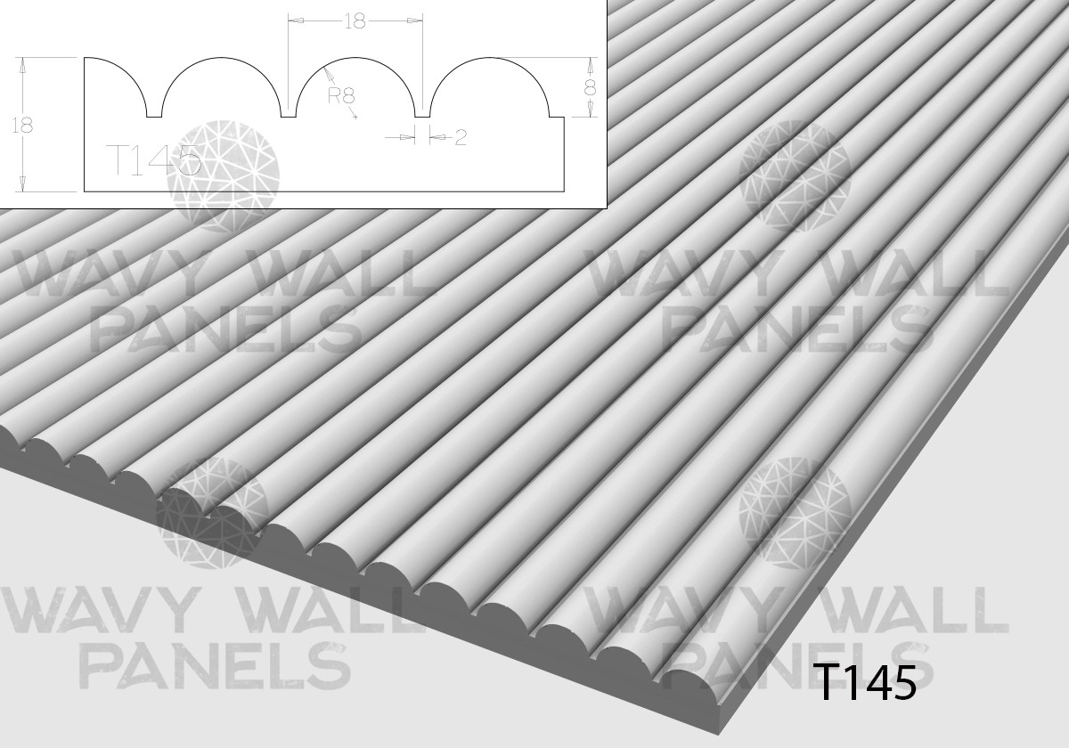 T145 Convex Reeded Wall Panel
