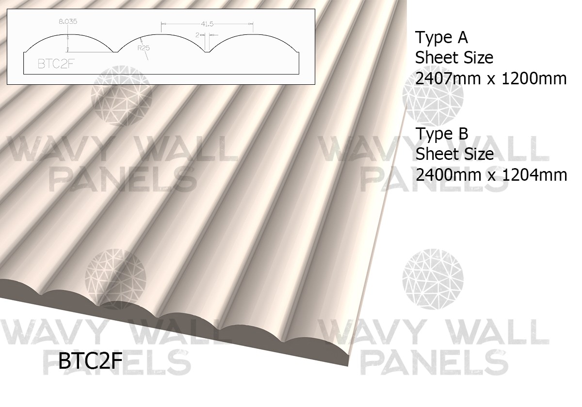 BTC2F Convex Fluted Wall Panel 2.4m x 1.203