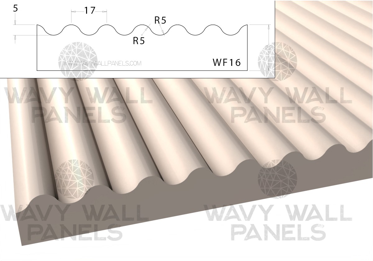 WF16 Double Radius Fluted Wall Panel 2.4m WF16 Double Radius Fluted Wall Panel 2.4m